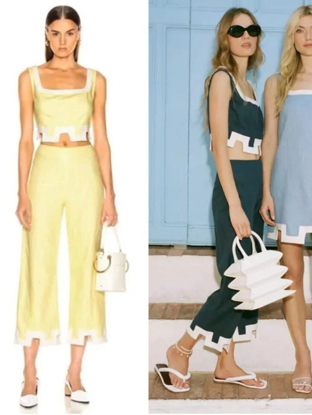 STAUD BERT Cutout DAFFODIL LINEN CROP TOP PANT SET 2 PIECE SMALL 2 4 2019 SPG